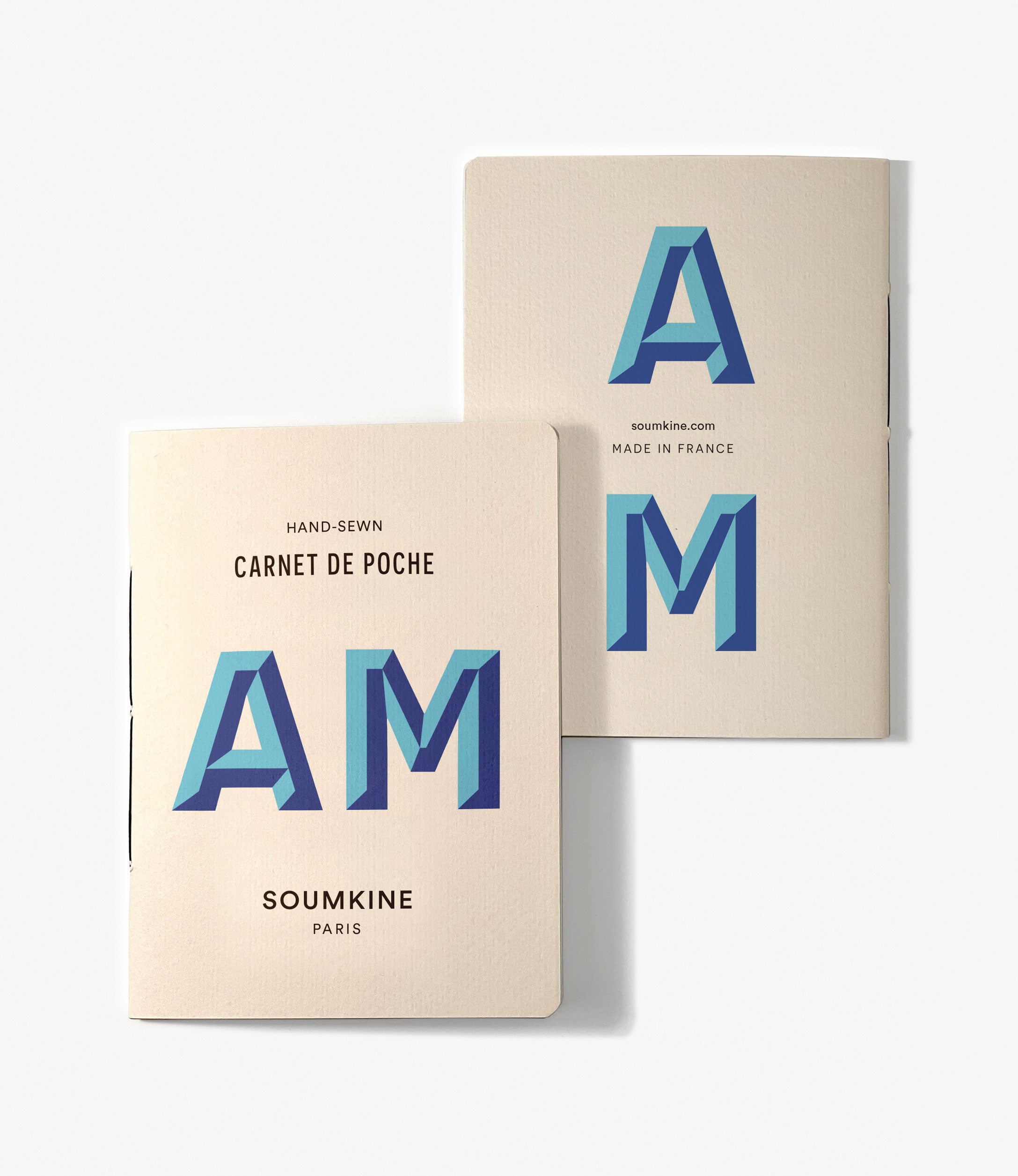 Personalized Refills on Demand. Set of 2. A6 'Pocket' Size. Blue Color - Soumkine Bespoke