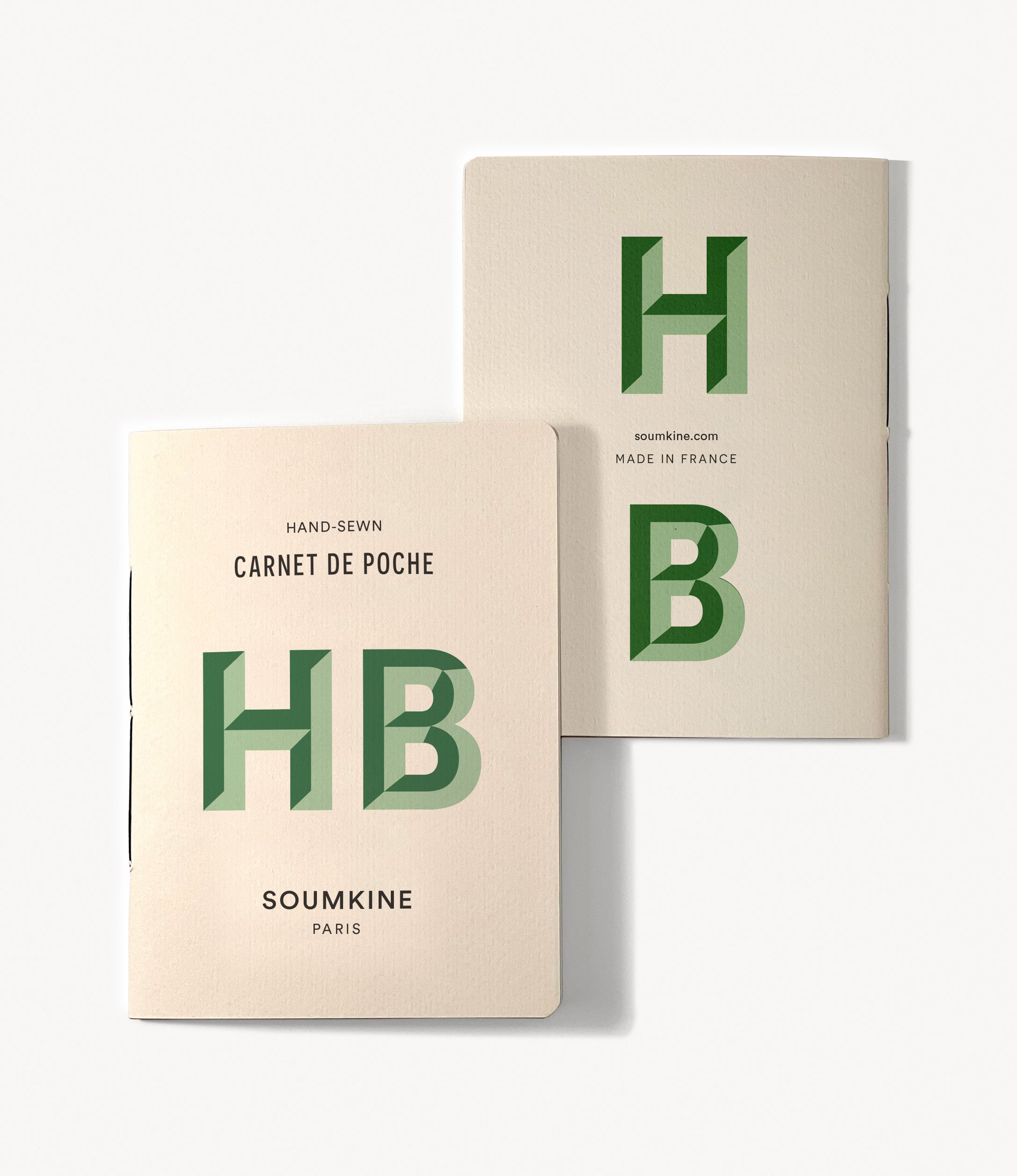 Personalized Refills on Demand. Set of 2. A6 'Pocket' Size. Green Color - Soumkine Bespoke
